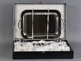 a black case with a mirror inside of it