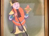 painting of a man holding a bird in his right hand and holding a bird in his left hand