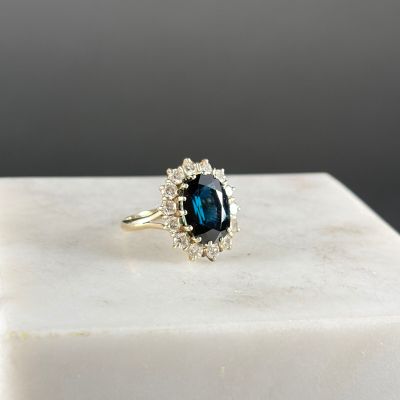 Bague marguerite en or gris 750/1000 (18K) ornée en serti-gr…