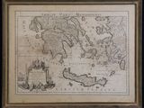 une vieille carte de l'île de Guernesey datant du milieu du XVIIIe siècle