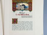 two pages of an old book with a picture of a man on a horse