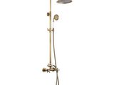 thermostaer with shower head and handset in brushed brass