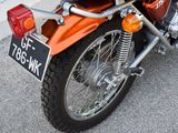 a motorcycle that is parked in a parking lot