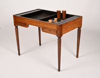 Table tric-trac en bois et placage de noyer, ouvrant par deu… (photo 6)