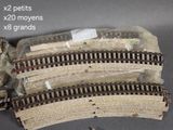 a lot of train tracks that have been wrapped in plastic