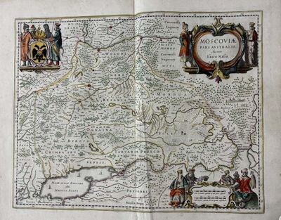 une vieille carte du royaume du Maroc sur laquelle figure l'image d'un homme à cheval
