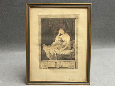 La vertu irrésolue d'après Vigée Lebrun Gravure encadrée.