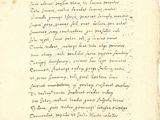 an old manuscript with a black ink writing on a white background