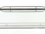 silver plated serving tray with wooden handles and handles