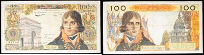 two pictures of a picture of a man with a mustache on a ten dollar bill