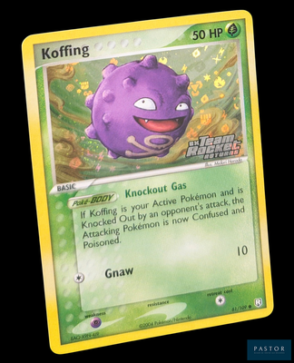 un gros plan sur une carte Pokémon représentant un Pokémon violet