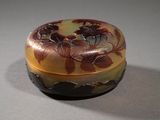 a brown and yellow box sitting on a table
