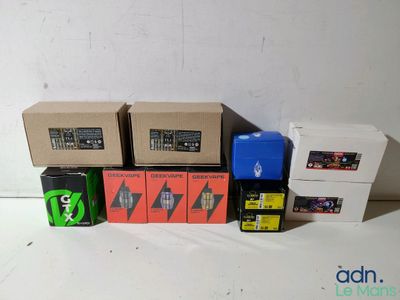 many boxes of different types of batteries on the table