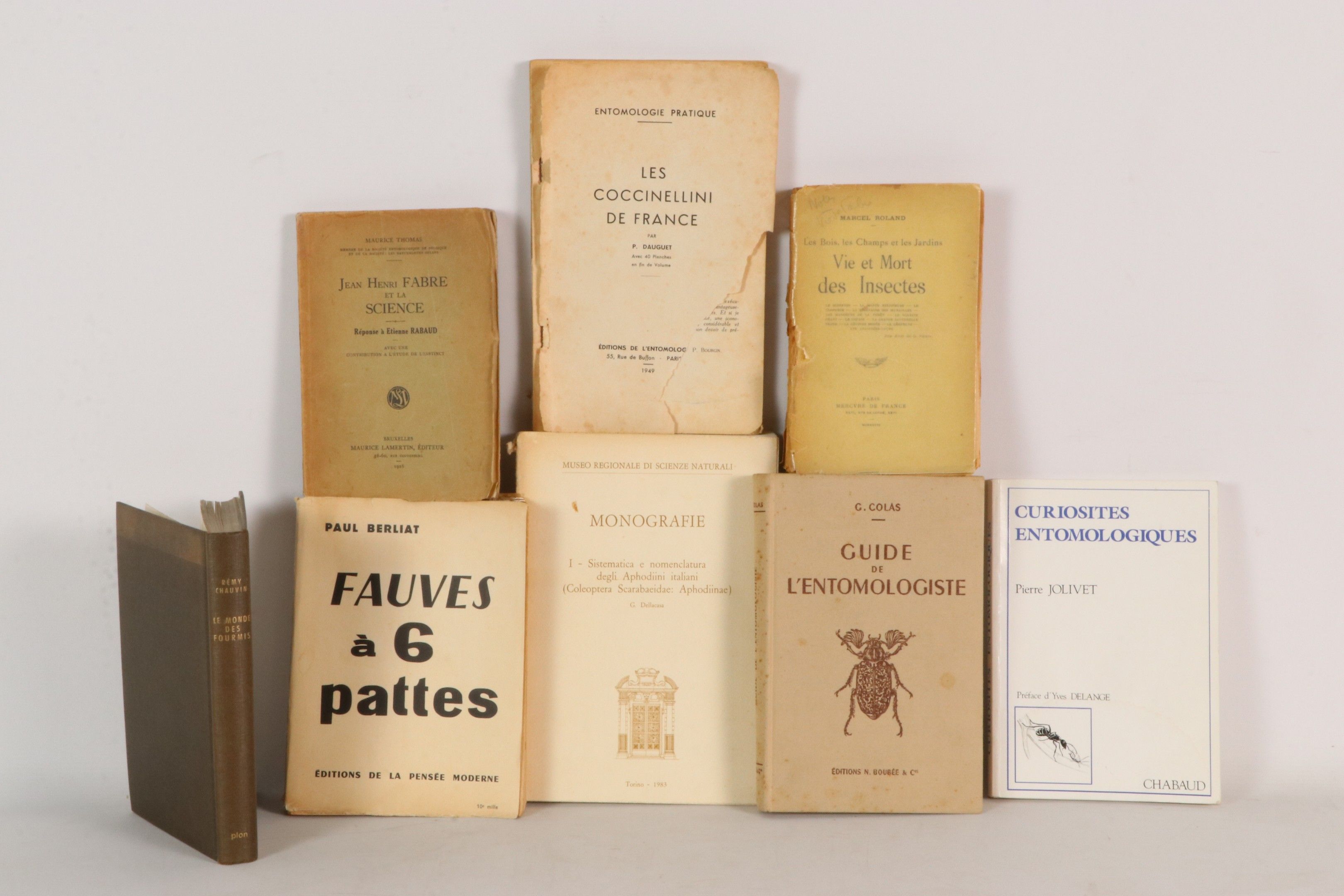 [ENTOMOLOGIE] Lot de 8 ouvrages divers en l'état : - ROLAND …