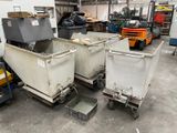 many bins that are sitting in a warehouse