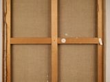 an old wooden easel with a piece of fabric on top of it