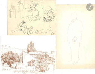 Henri JADOUX (1904-1999). Lot d’environ 120 feuilles de dess…