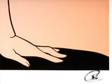a drawing of a woman ' s hand with a ring on her finger