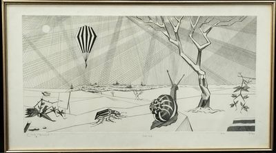 Claude BENARD (1926-2016)" Composition Surréaliste" burin ju…