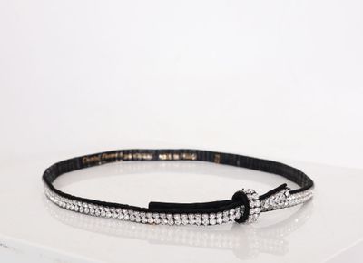 CHANTAL THOMASS, Paris. Ceinture en daim noir et strass.
