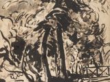 an image of a black and white drawing of a tree