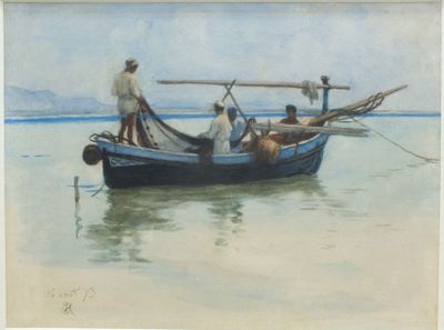 Ernest HEBERT (1817 - 1908) "Pécheurs en Italie"
