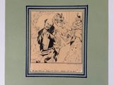 an image of a drawing of a man and woman on a horse