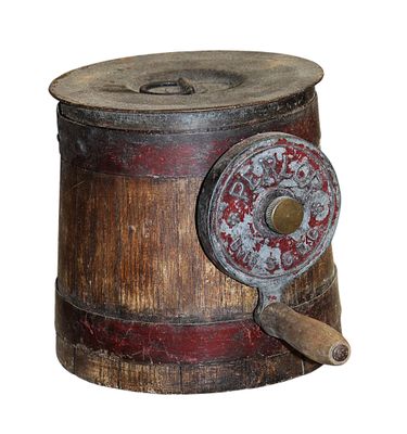 BARATTE A BEURRE de ménage en bois et métal, en for… - Photo 1