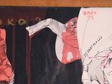 a picture of a drawing of a man on a skateboard