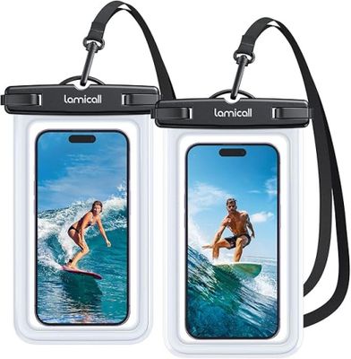 une image représentant deux téléphones portables équipés d'étuis étanches