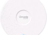 an image of a white circular device with the words omada on it