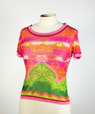 KENZO (sans étiquette) top de dame transparent, manches cour…