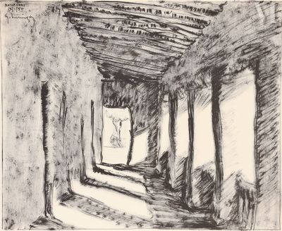 une image représentant un dessin d'un couloir dans un immeuble