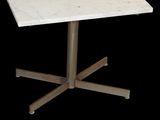 an image of a white marble table with a metal base