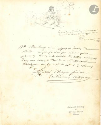 Horace VERNET (1789-1863). Dessin original à la mine de plom…