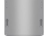 a stainless steel dishwasher on a white background