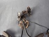 a pair of shoes and a pair of scissors on a table