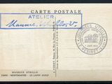 a close up of a postcard with a stamp on it
