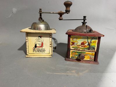 a small coffee grinder and a small coffee grinder