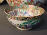 a close up of a colorful bowl on a table