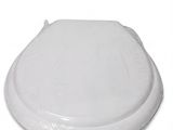a white toilet seat with a plastic lid on a white background