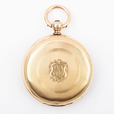 an image of a gold pocket watch on a white background