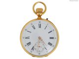 une montre de poche en or avec des chiffres romains sur le cadran