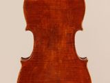 an old violin with a wooden back and a long neck