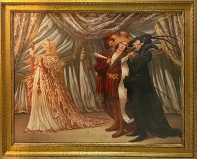 Thierry BRUET (né en 1949). Peinture sur carton.