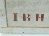 a white box with the word irh written on it