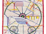 an image of a handkerchief with a drawing of a bicycle