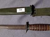 two knives that are sitting next to each other on a table