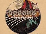 an image of a drawing of a boat in a circle