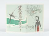 une carte sur laquelle sont dessinés un homme et un oiseau